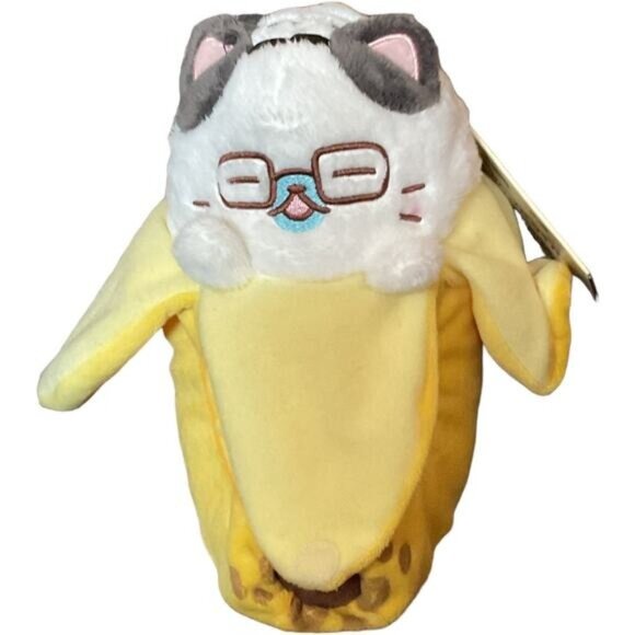 Funko Bananya The Kitty Who Lives in a Banana Dad Plush 8" Crunchyroll Glasses - Picture 1 of 9